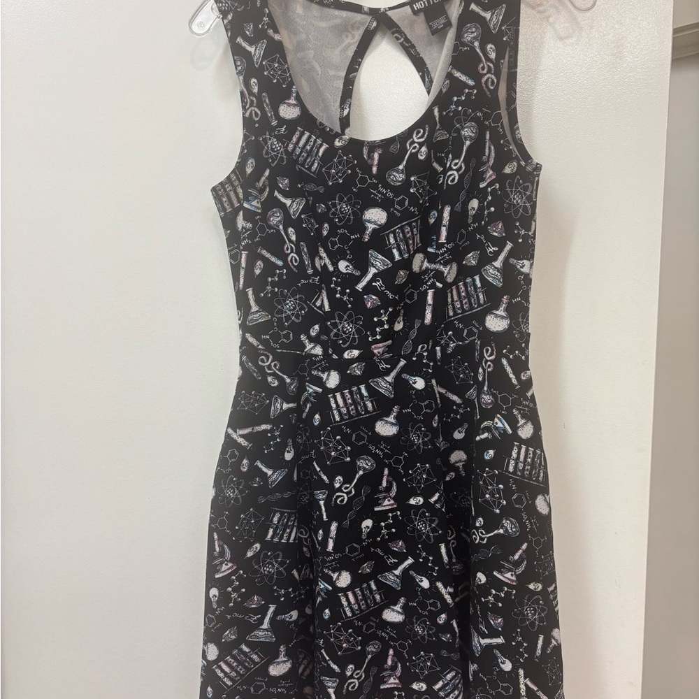 Black Patterned Sleeveless Dress